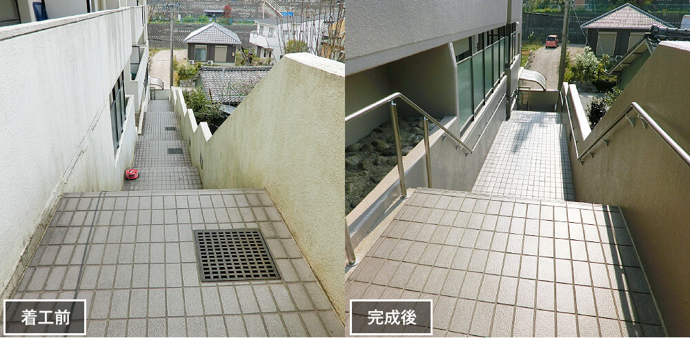 グリーンコーポ知多長浦 階段・通路に手すり設置